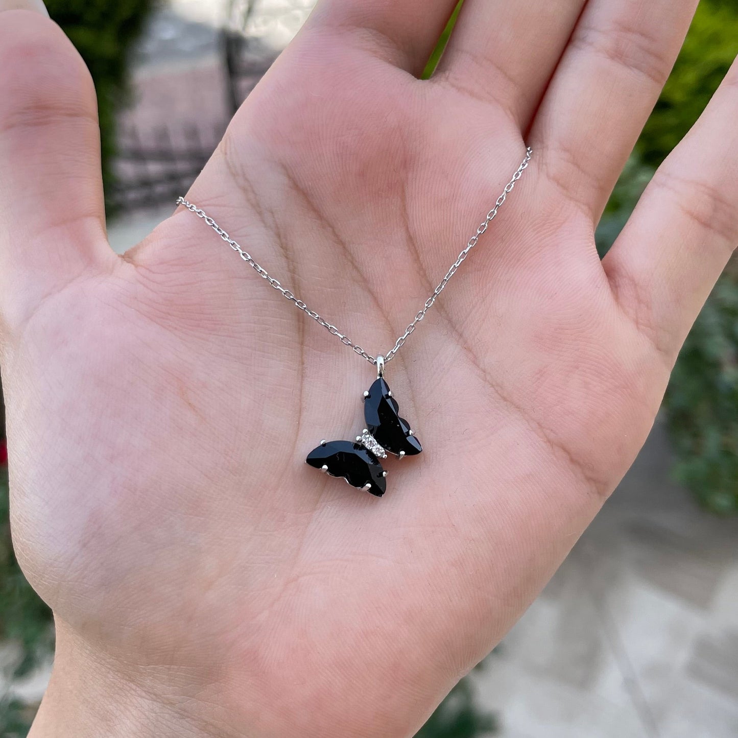 Glass Butterfly Necklace
