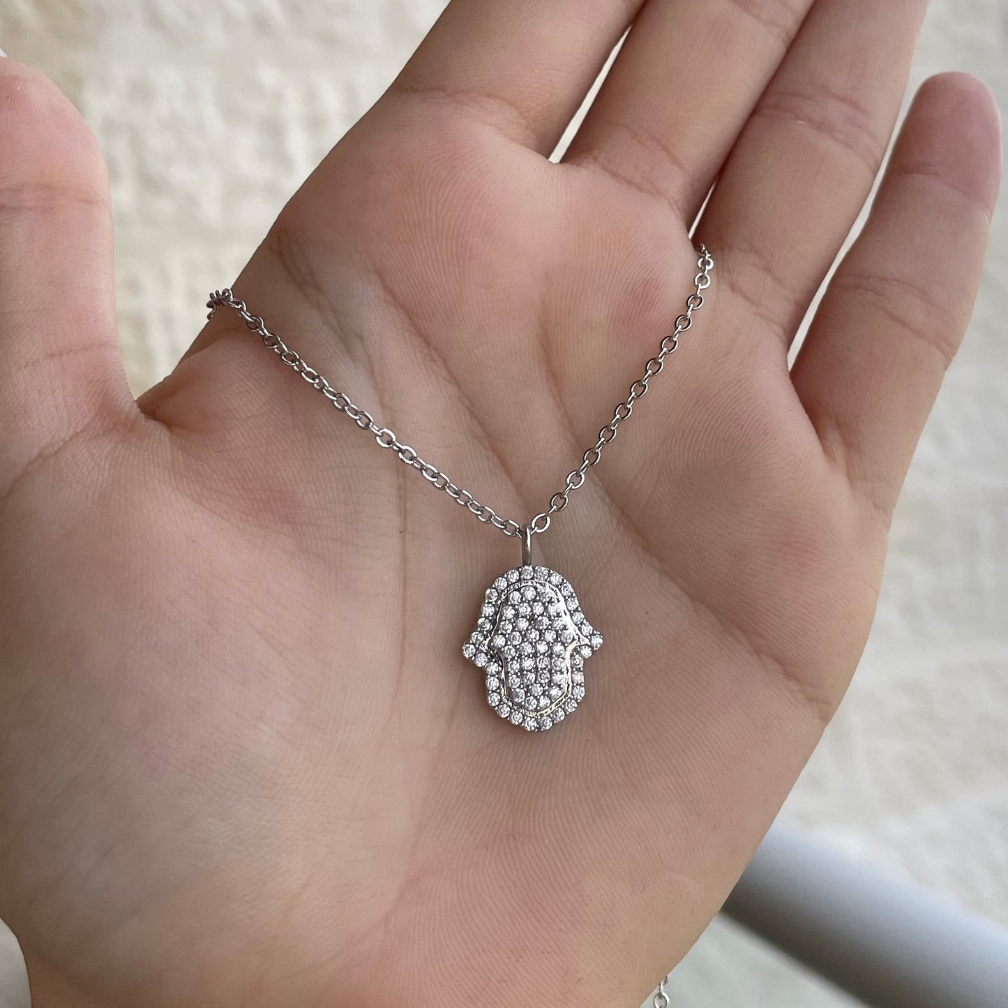 Studded Hamsa Necklace