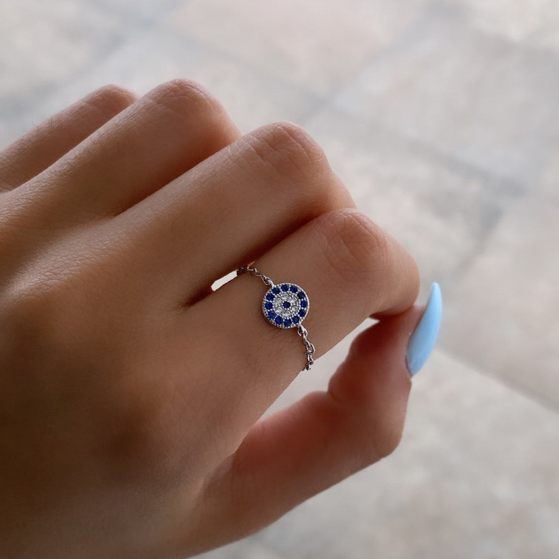 Evil Eye Chain Ring