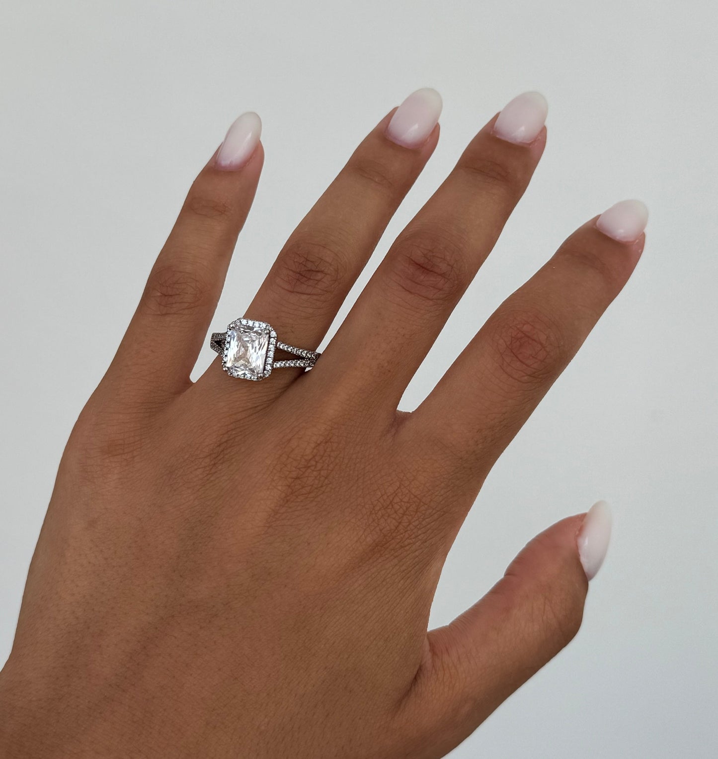 Studded Emerald Solitaire Ring