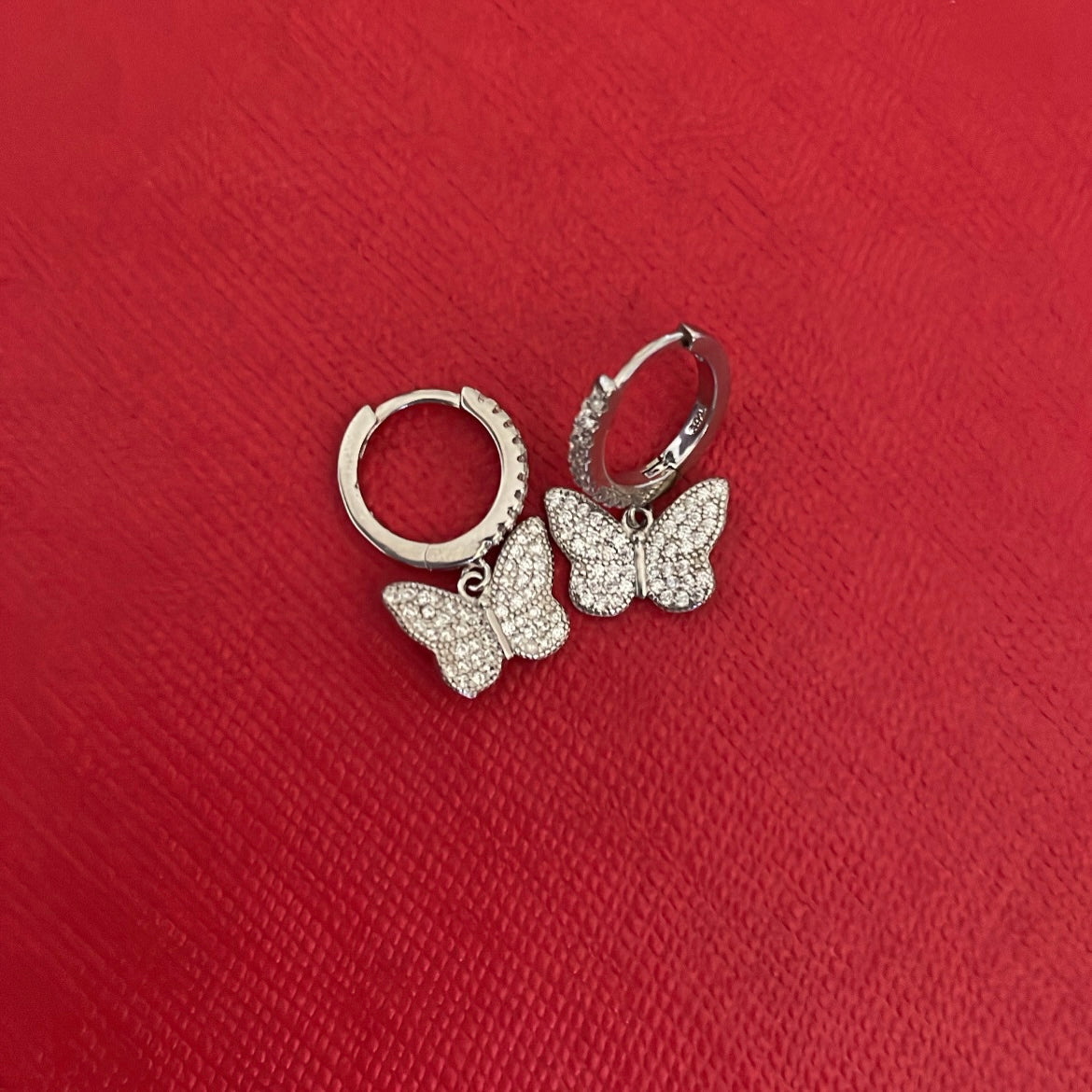 Studded Butterfly Hoop