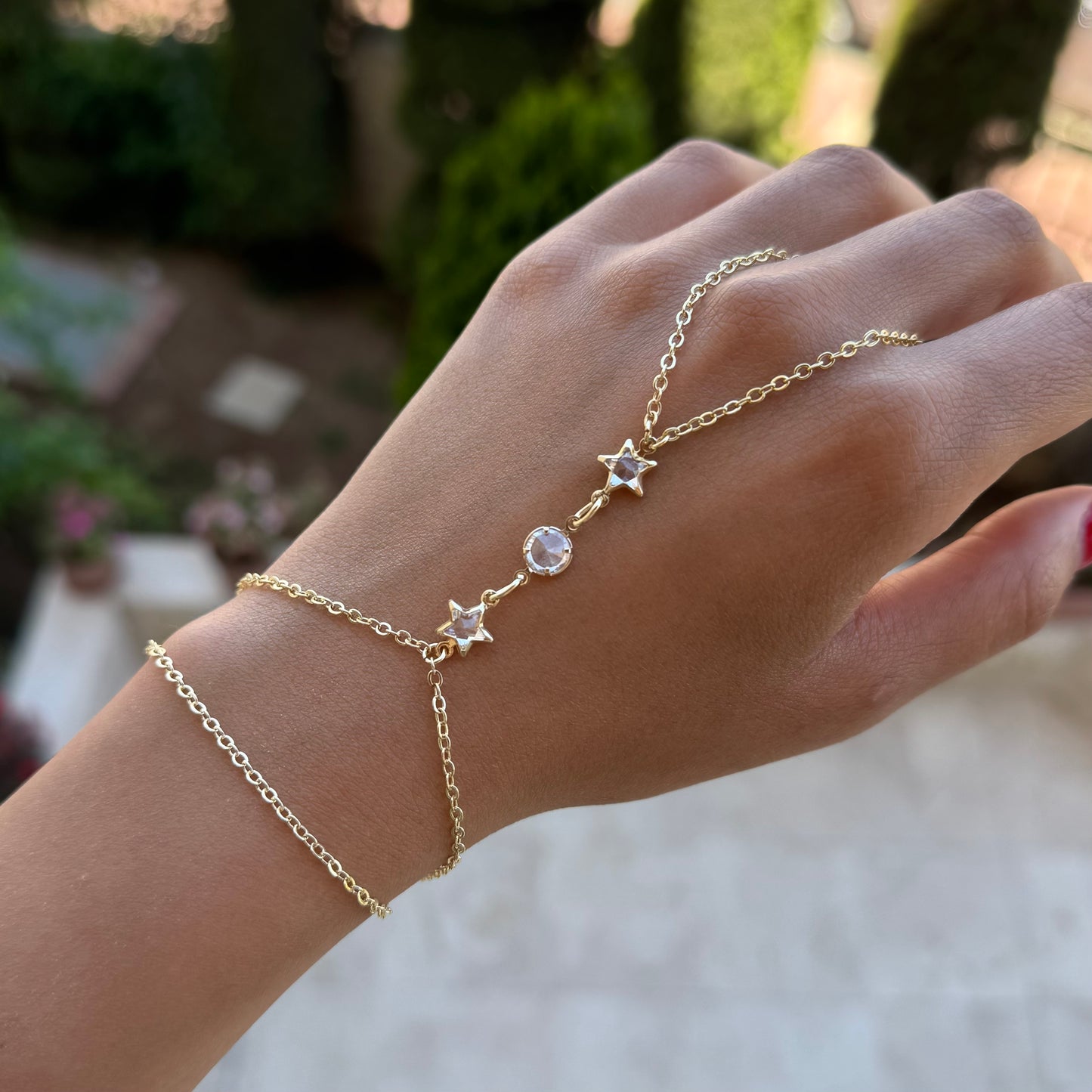 Glass Stars Hand Chain