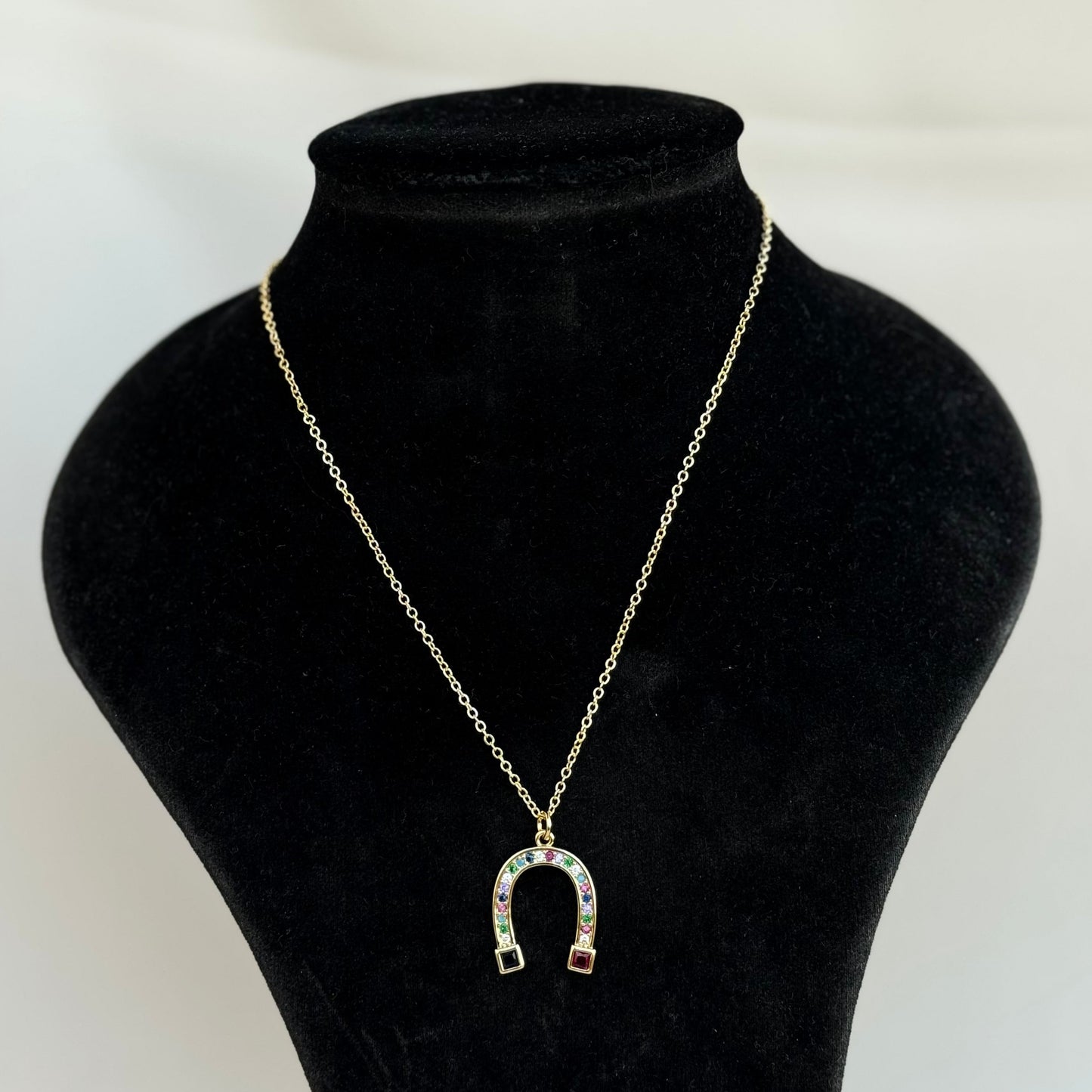 Colored Horseshoe Necklace