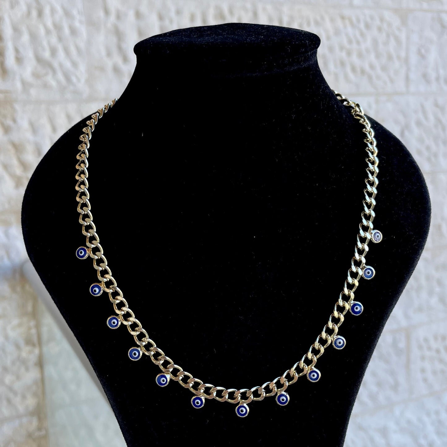 Dangling Evil Eye Chain Necklace
