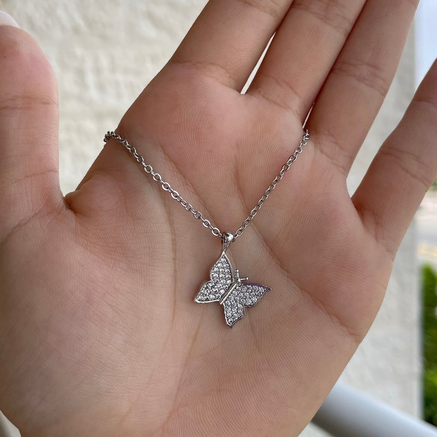Studded Butterfly Necklace