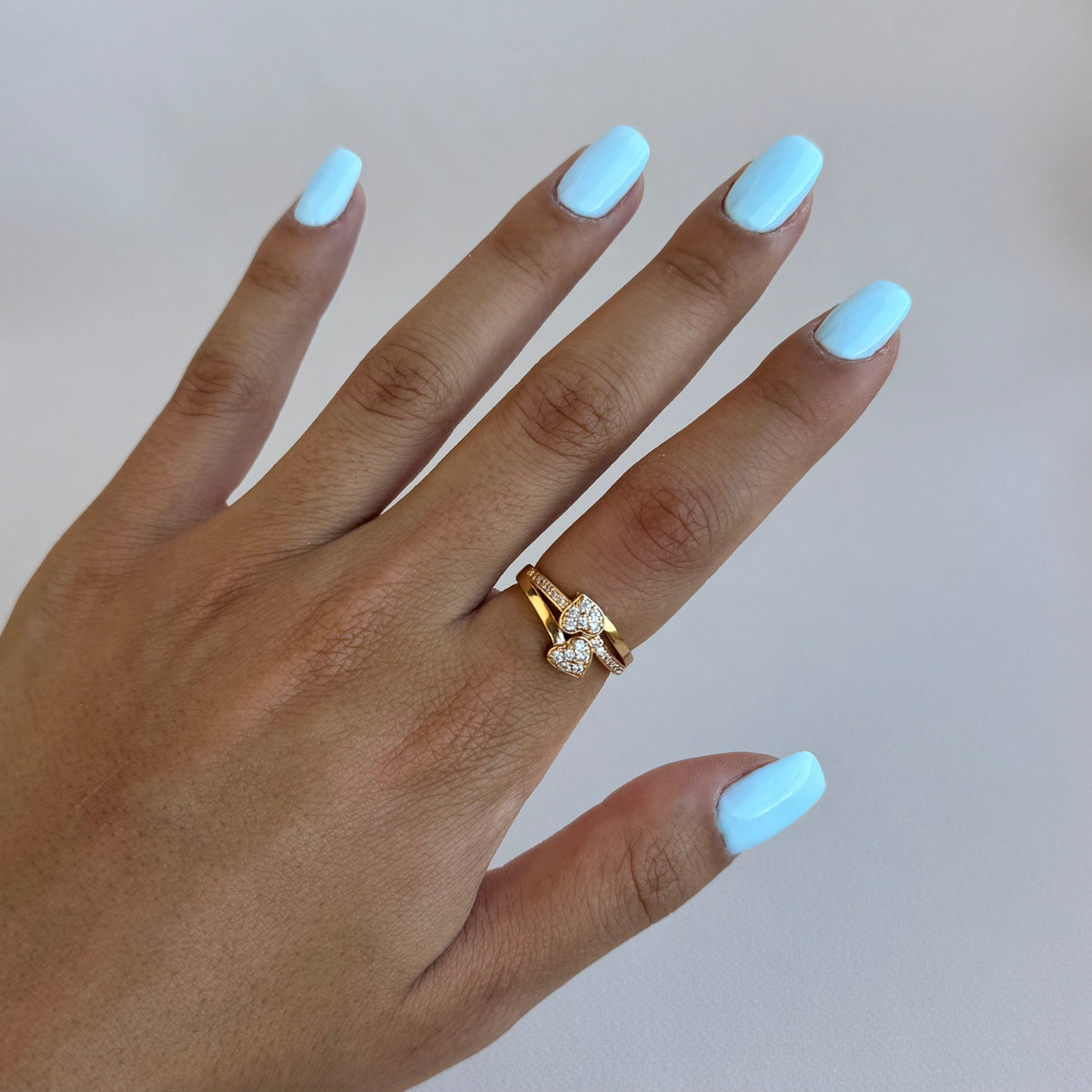Studded Hearts Ring