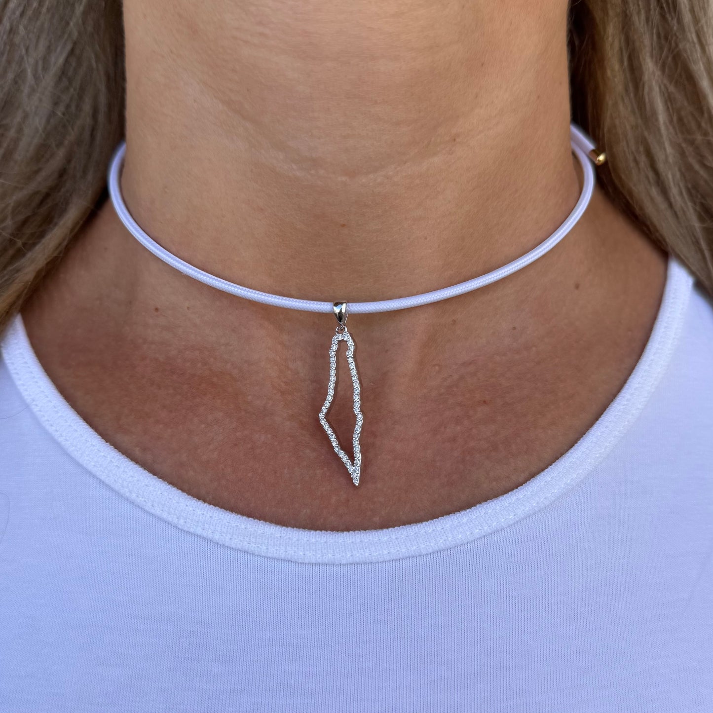 Palestine Outline Map Magnet Necklace