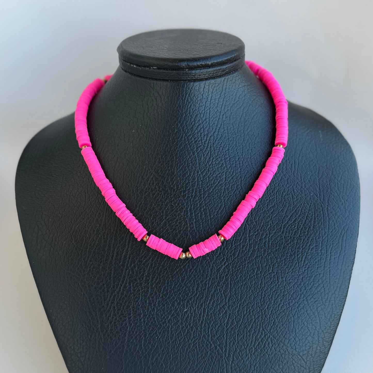 Hot Pink & Gold Candy Necklace