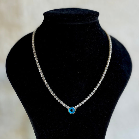 Evil Eye Tennis Necklace