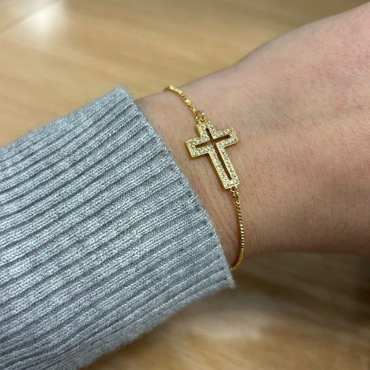 Outlined Cross Bracelet