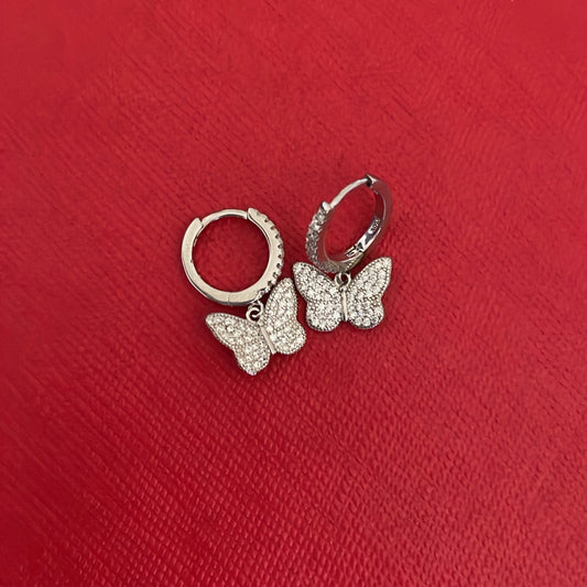 Studded Butterfly Hoop