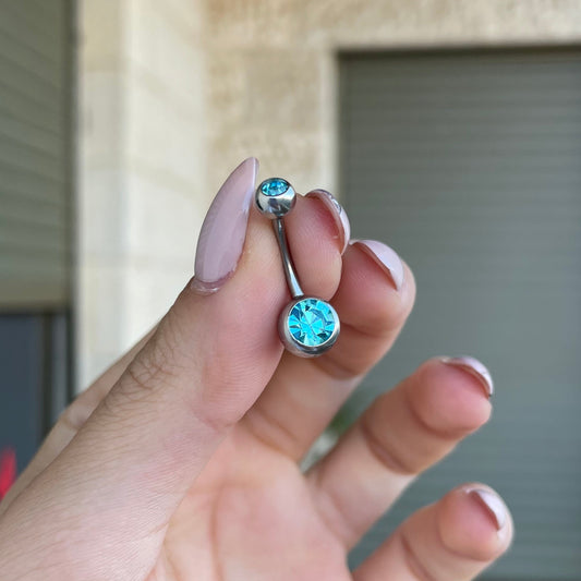 Blue Stud Belly Ring