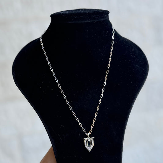 Aurum Hex Emerald Necklace
