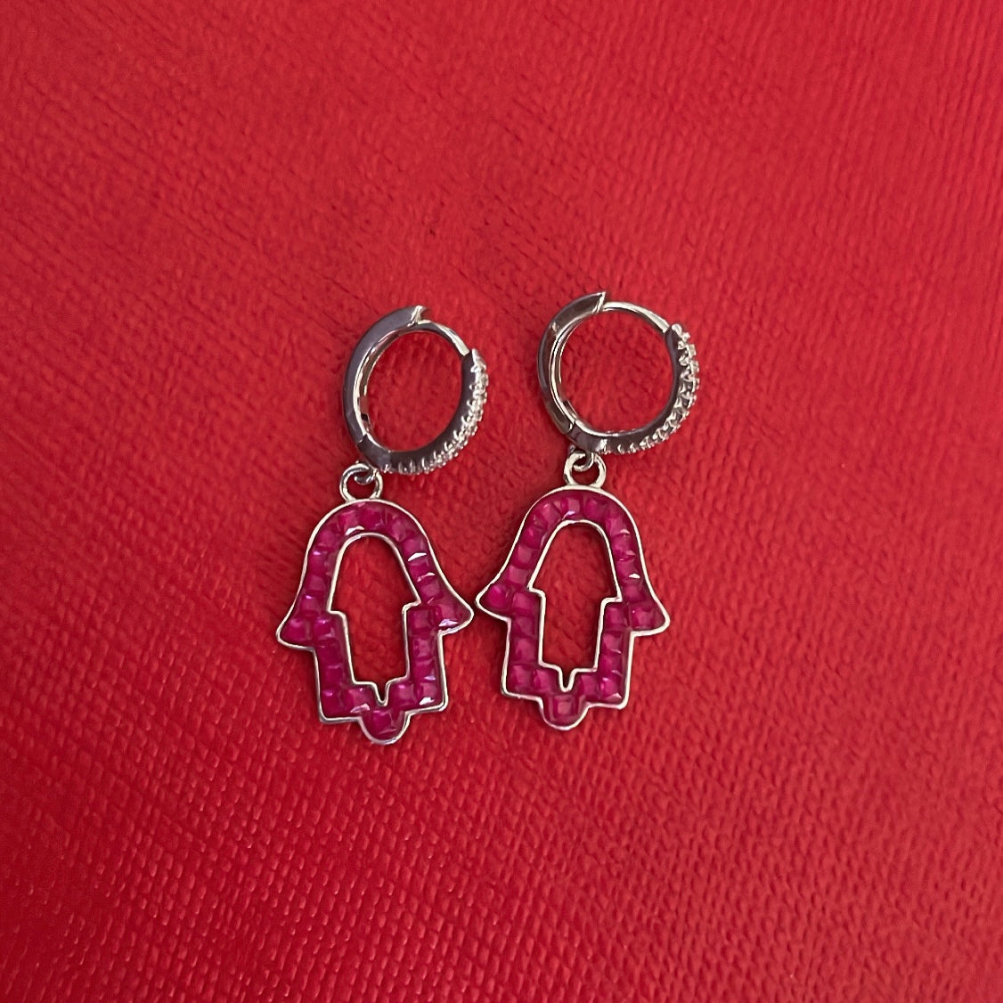 Pink Hamsa Hoop