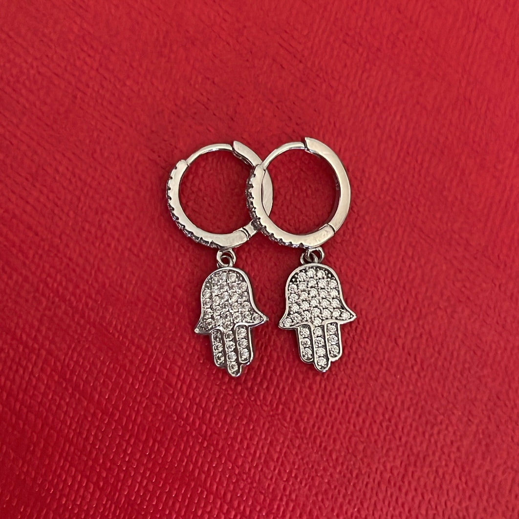 Studded Hamsa Hoop