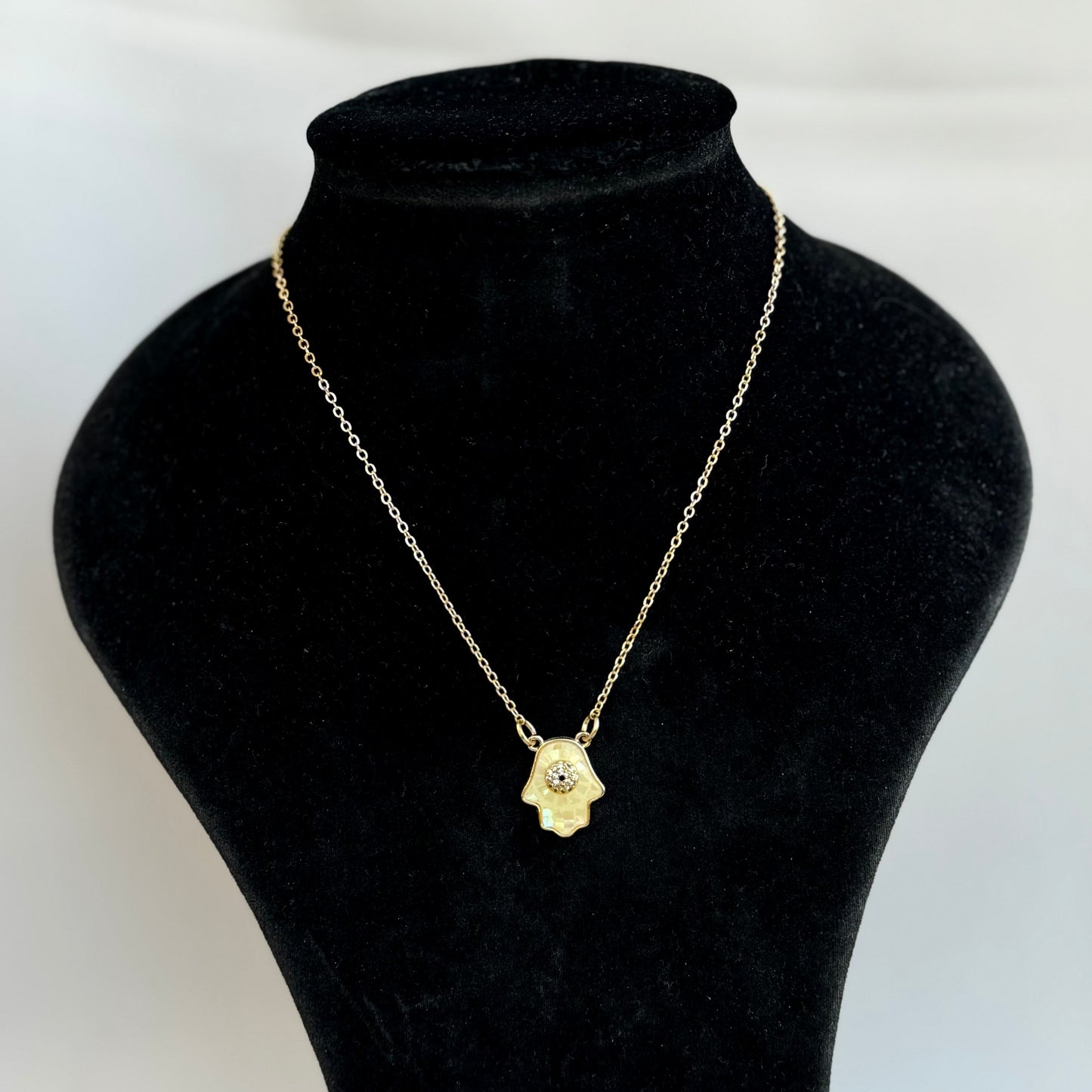 Beige Hamsa Necklace