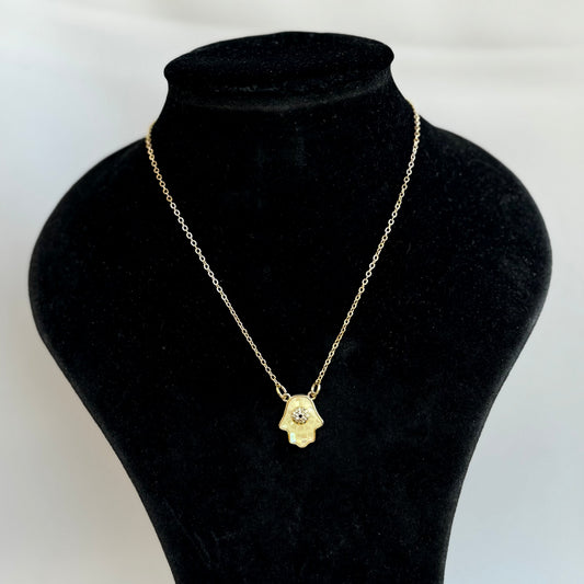 Beige Hamsa Necklace