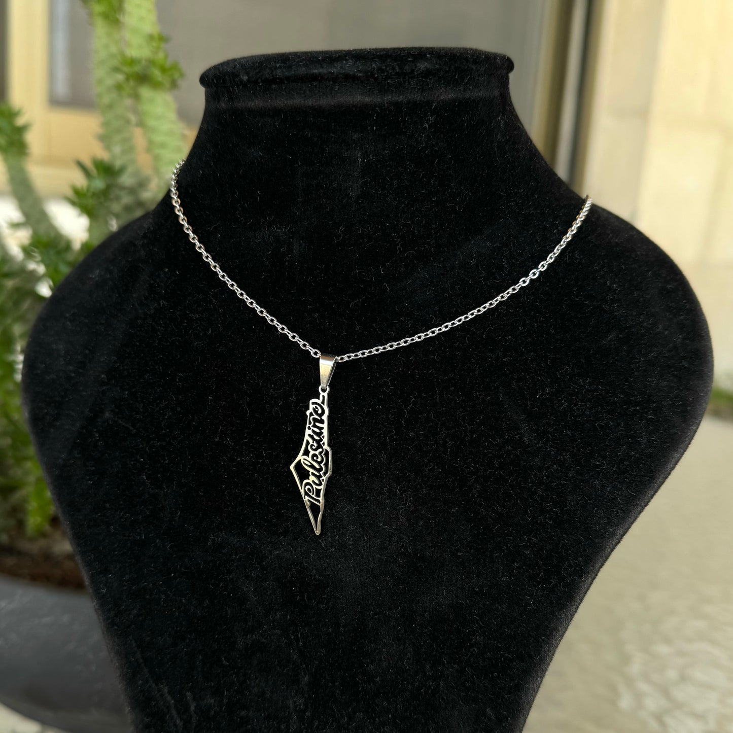 “Palestine” Map Necklace