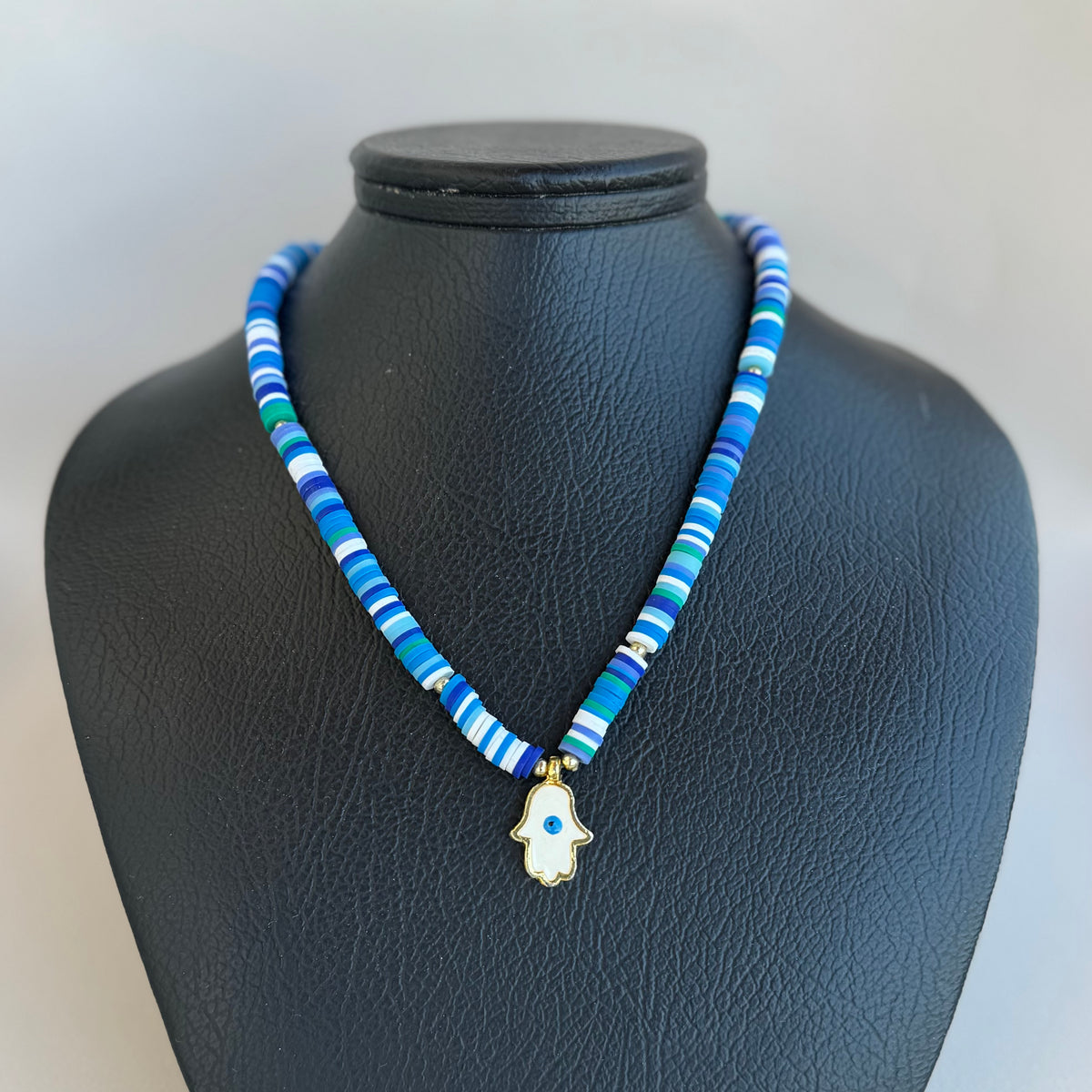 Shades of Blue Hamsa Candy Necklace