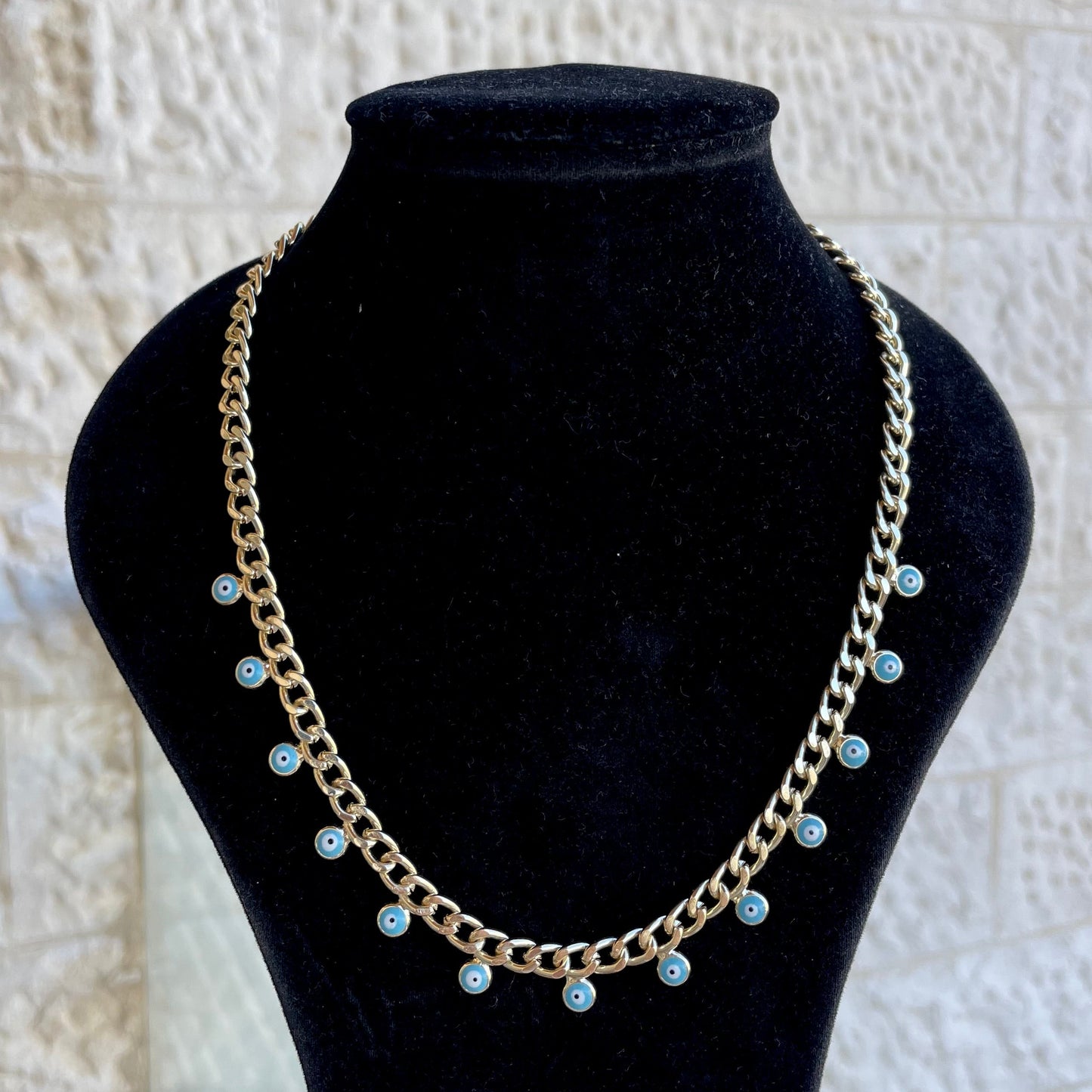 Dangling Evil Eye Chain Necklace