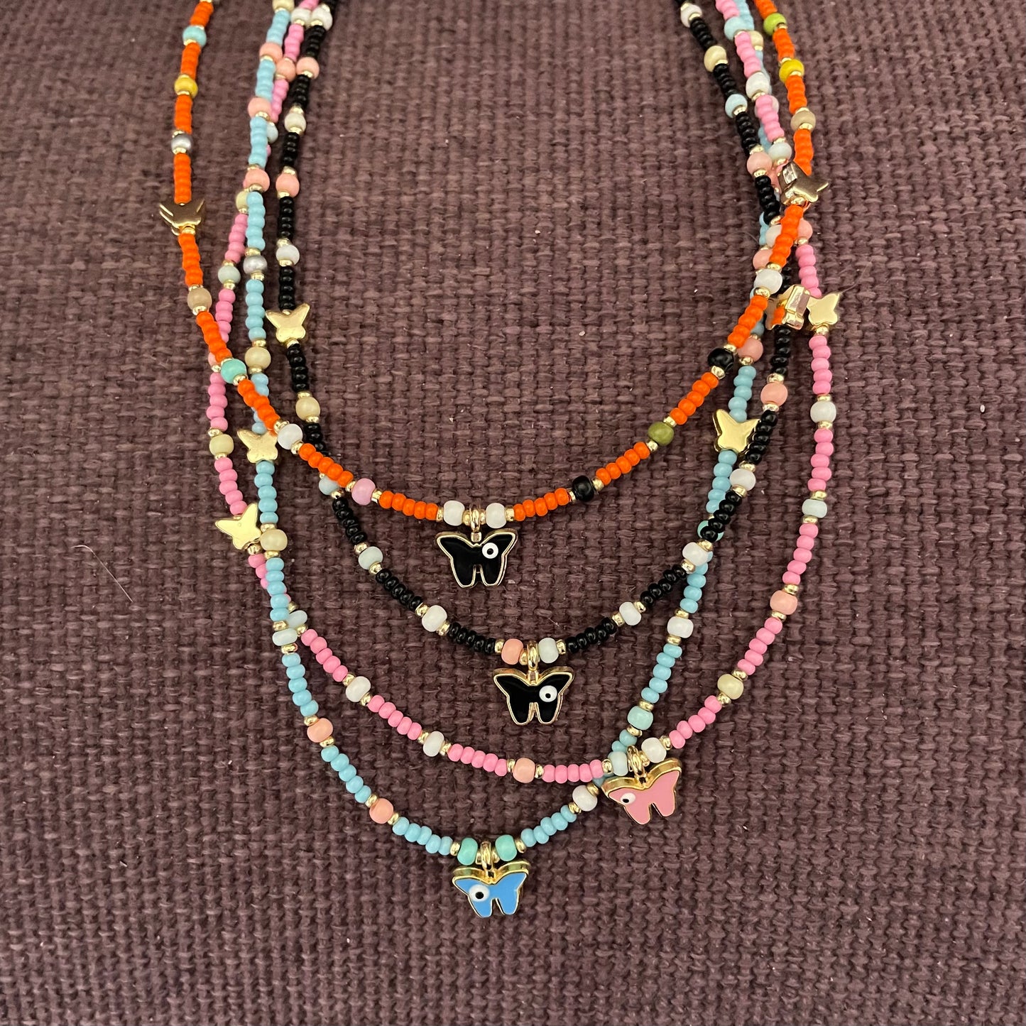 Butterfly Beaded Necklace