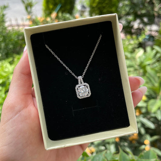 Square Solitaire Necklace