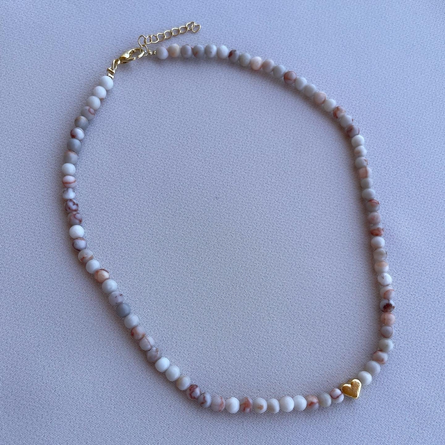 Tiny Heart Stone Necklace