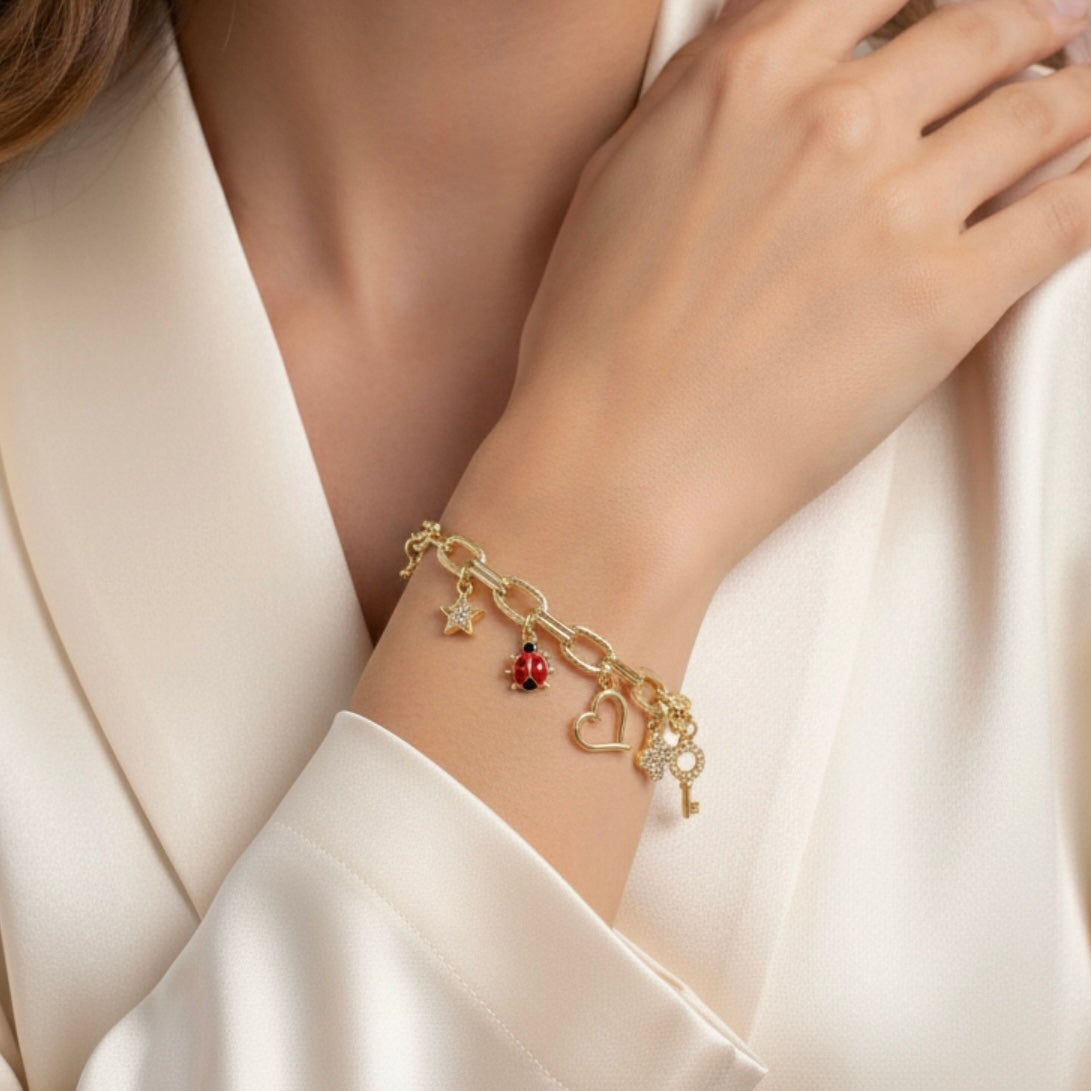 Ladybug Chain Bracelet