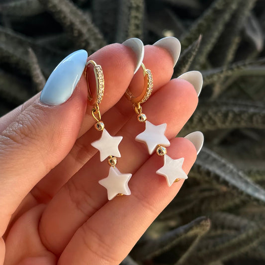 Double Seashell Star Hoop