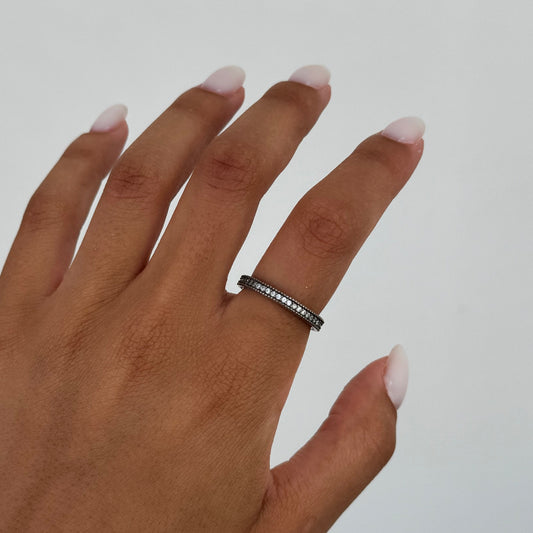 Outlined Pavé Eternity Ring