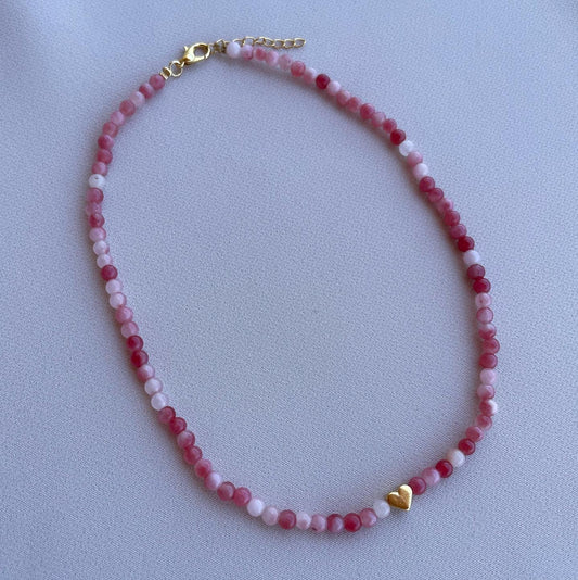Tiny Heart Stone Necklace