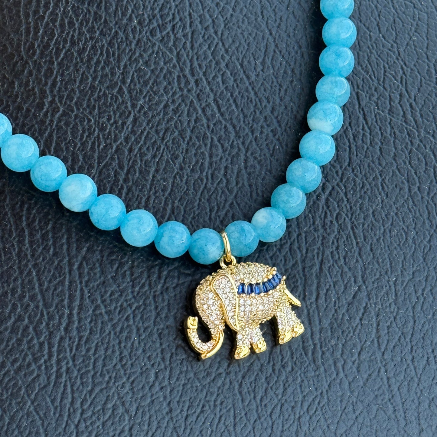 Blue Elephant Stone Necklace