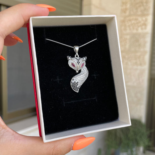 Black N’ White Fox Necklace