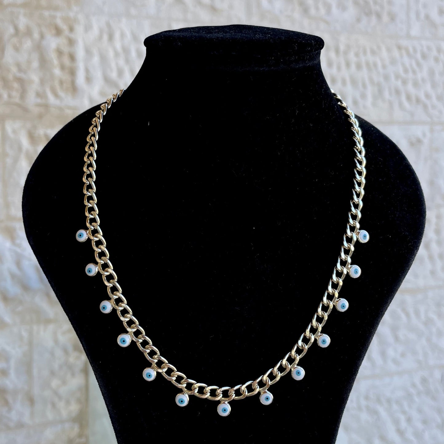 Dangling Evil Eye Chain Necklace