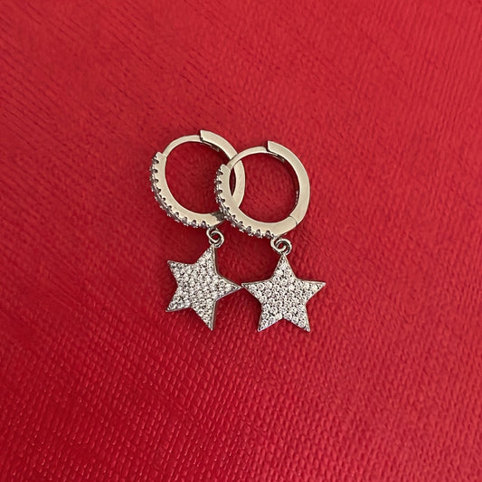 Studded Star Hoop