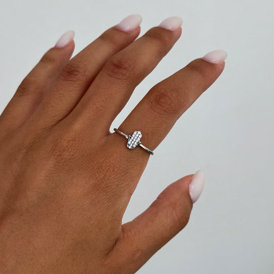Studded Hamsa Ring