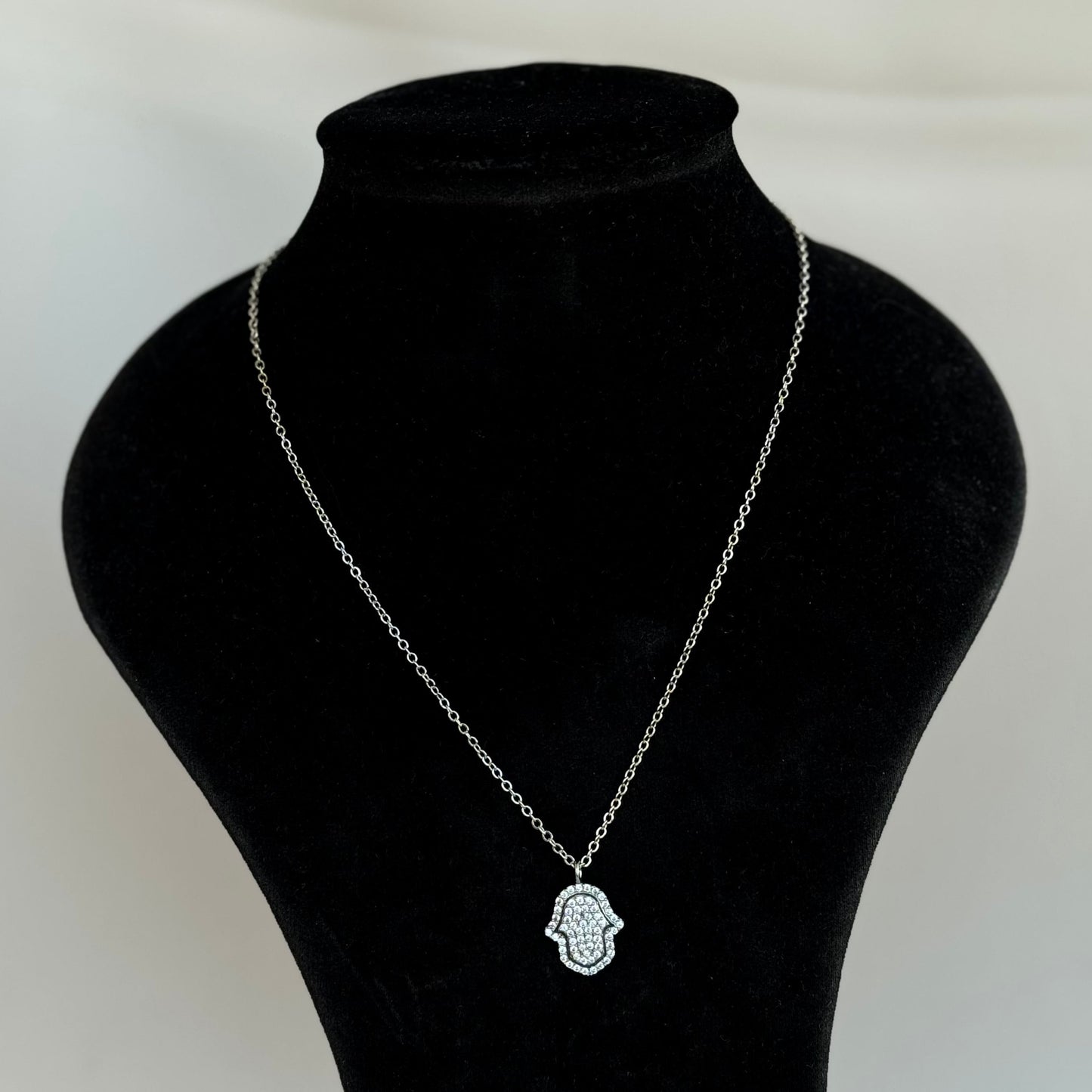 Studded Hamsa Necklace