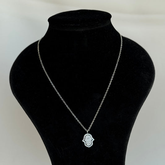 Studded Hamsa Necklace