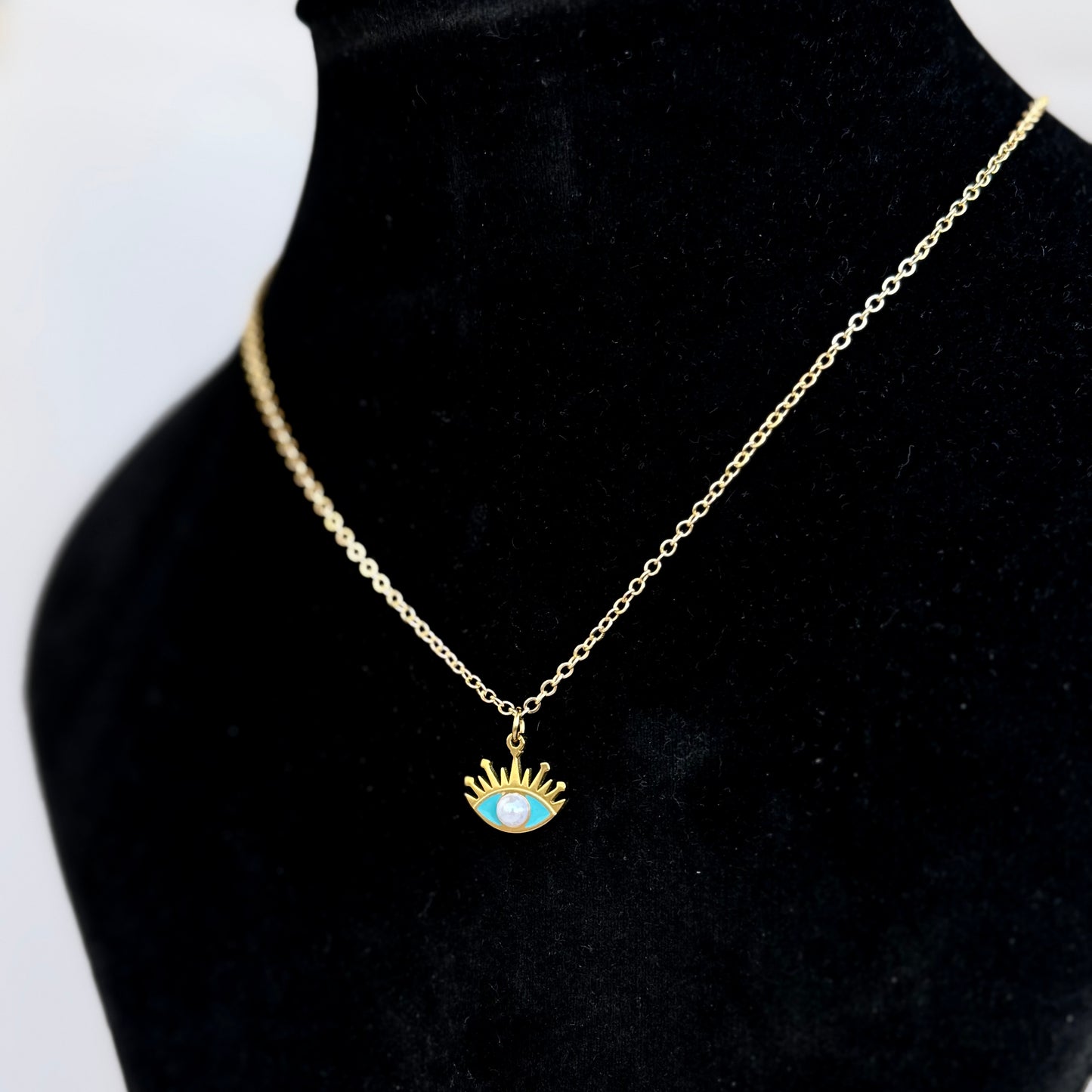 Tiny Starburst Pearlina Evil Eye Necklace