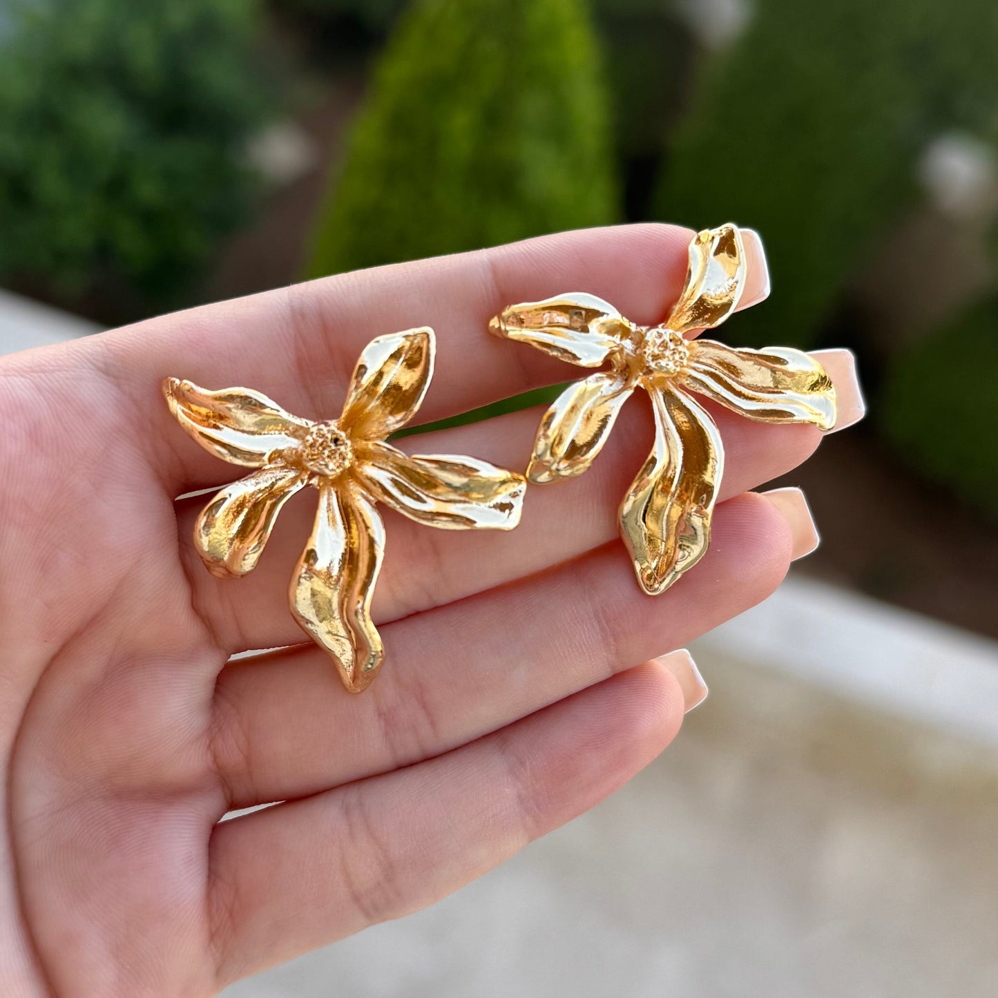 Golden Flower Earring