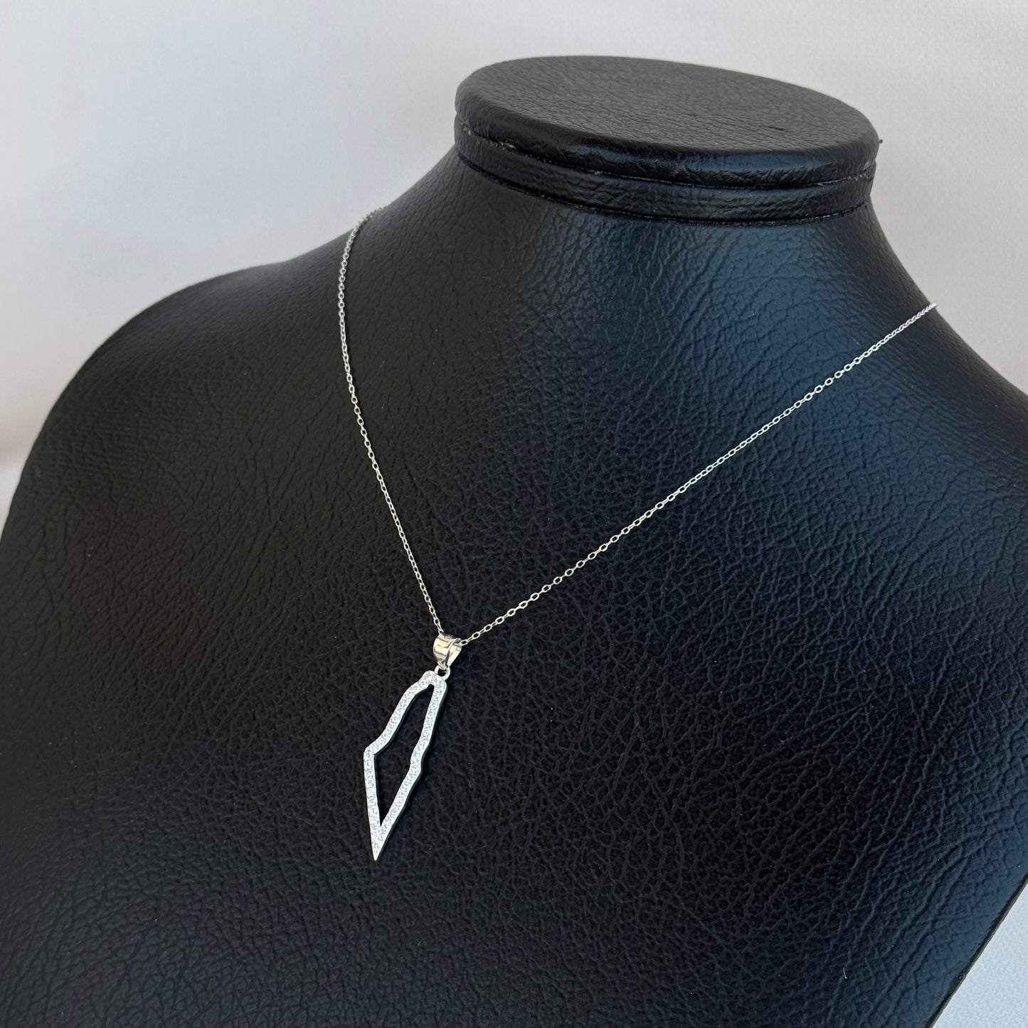Outlined Studded Palestine Necklace