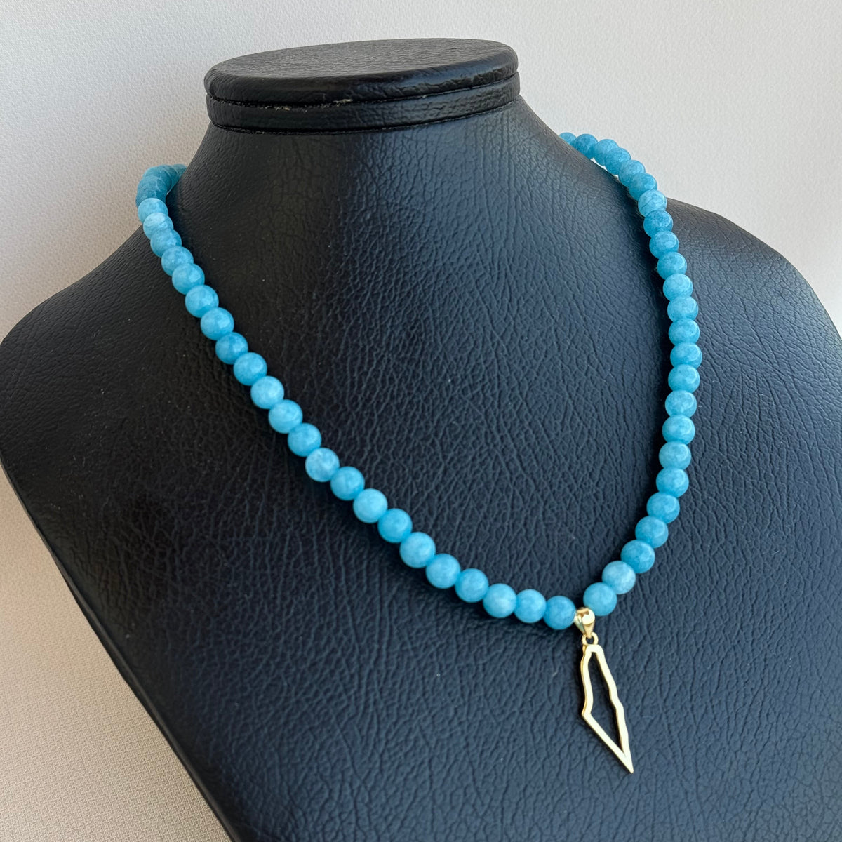 Outlined Palestine Map Stone Necklace