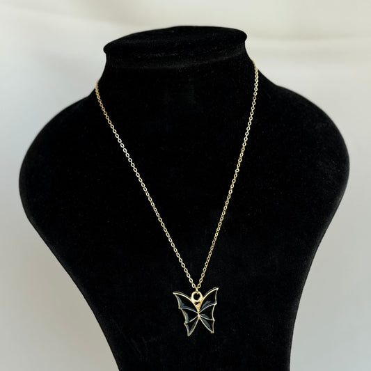Black Butterfly Necklace