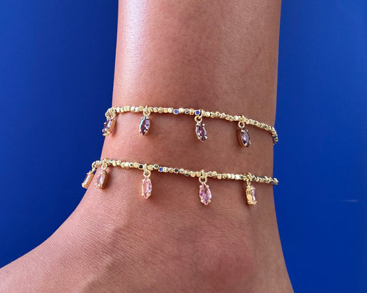 Gem Drop Sparkle Anklet