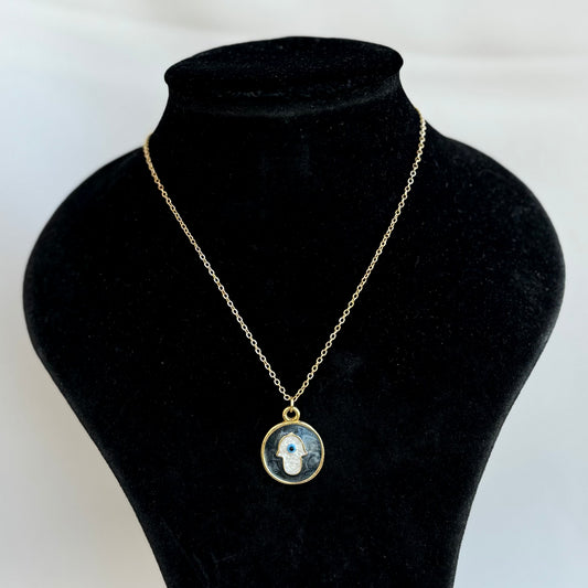Round-Framed Hamsa Necklace