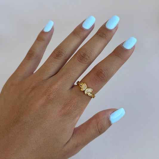 Studded Butterfly Ring