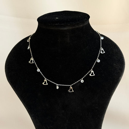 Outlined Hearts Choker
