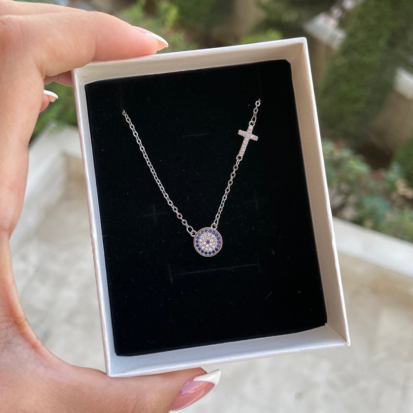 Evil Eye Cross Necklace