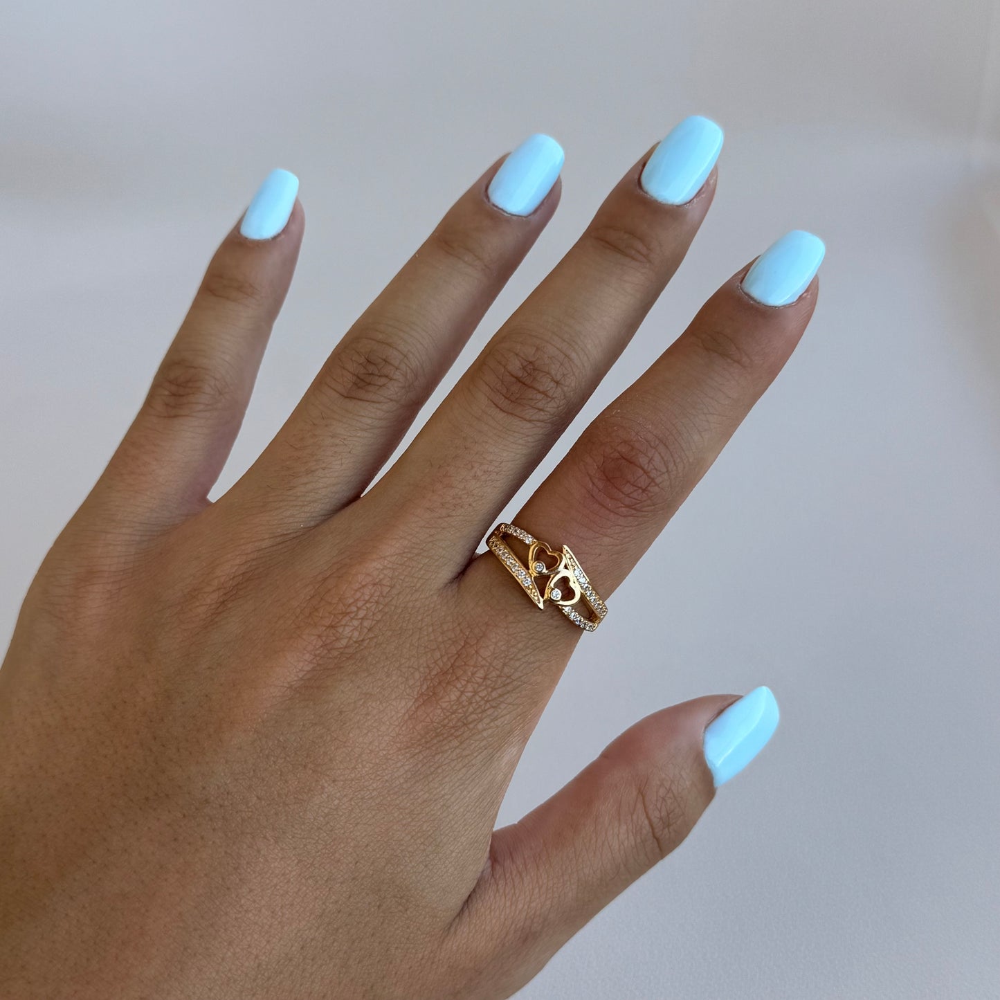 Framed Hearts Ring