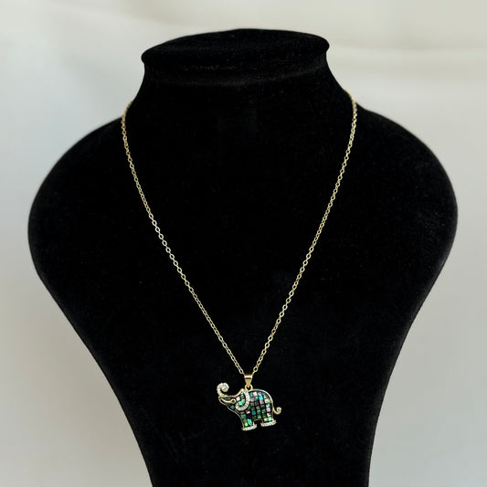 Colored Elephant Necklace